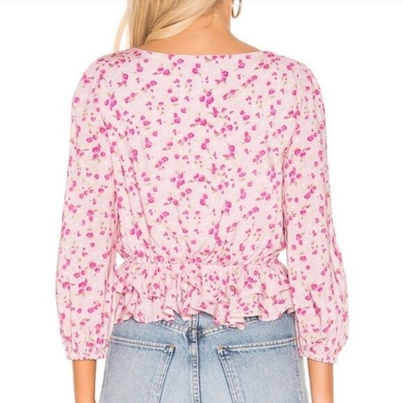 Revolve Majorelle Chrissa Top in Mauve Ditsy XXS Pink Feminine Flirty Floral - Picture 2 of 12